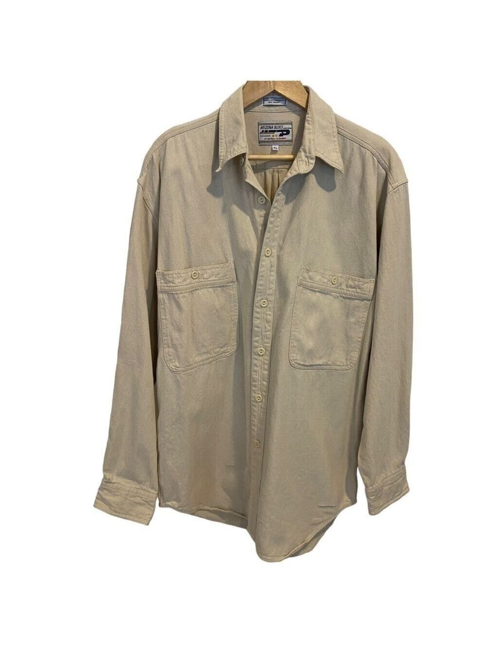 Arizona Blues button down overshirt unisex shirt ecru White strong denim small